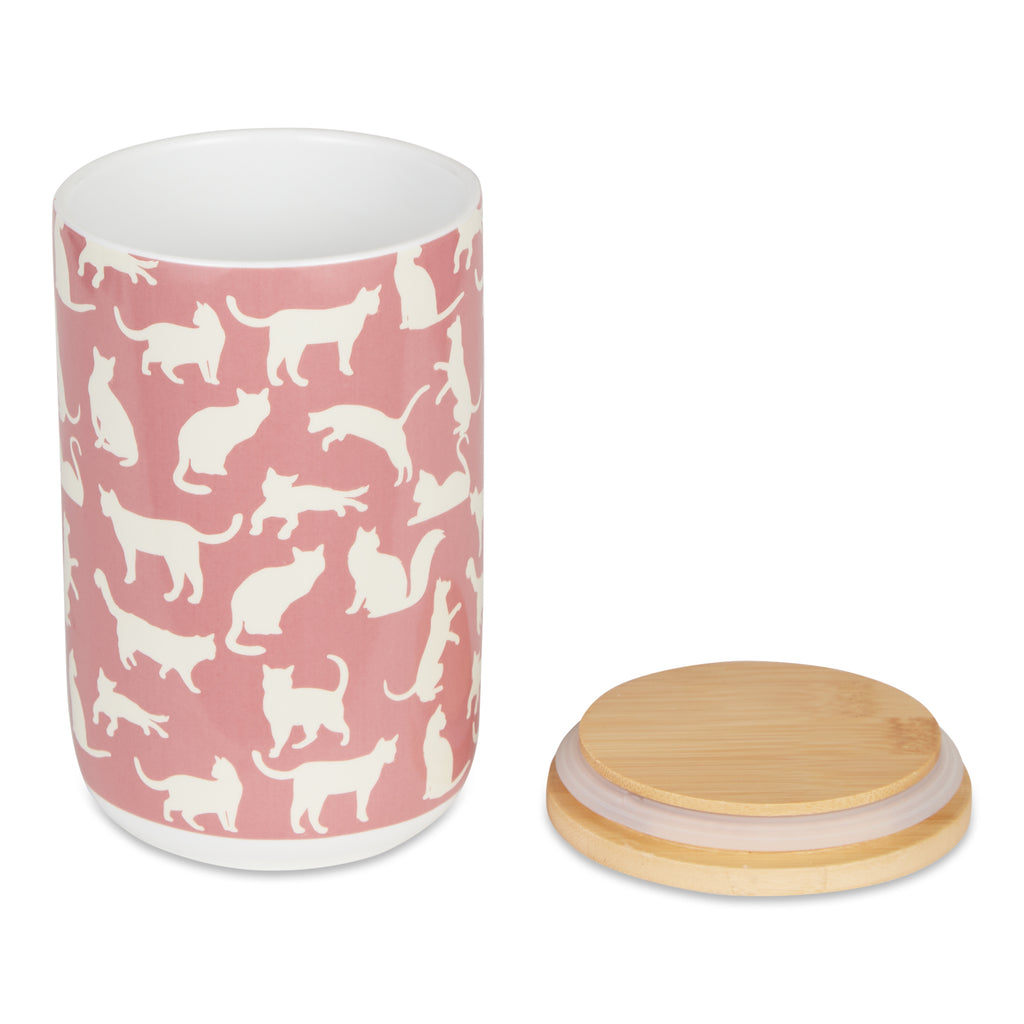 Cats Meow Rose Ceramic Treat Canister