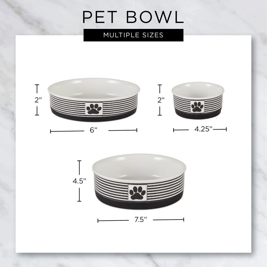 Pet Bowl Dinner And Drinks Stone Large 7.5Dx2.4H Set of 2