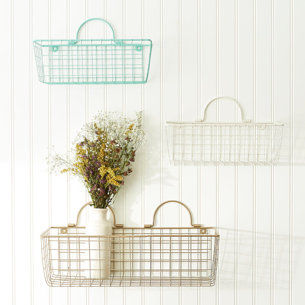 Gold Wire Wall Basket Set of 2