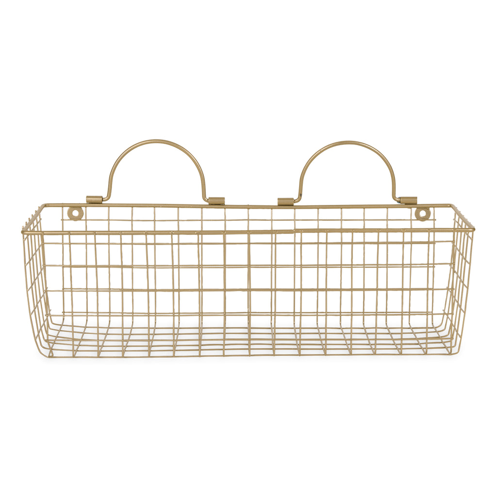 Medium Gold Wire Wall Basket Set of 2