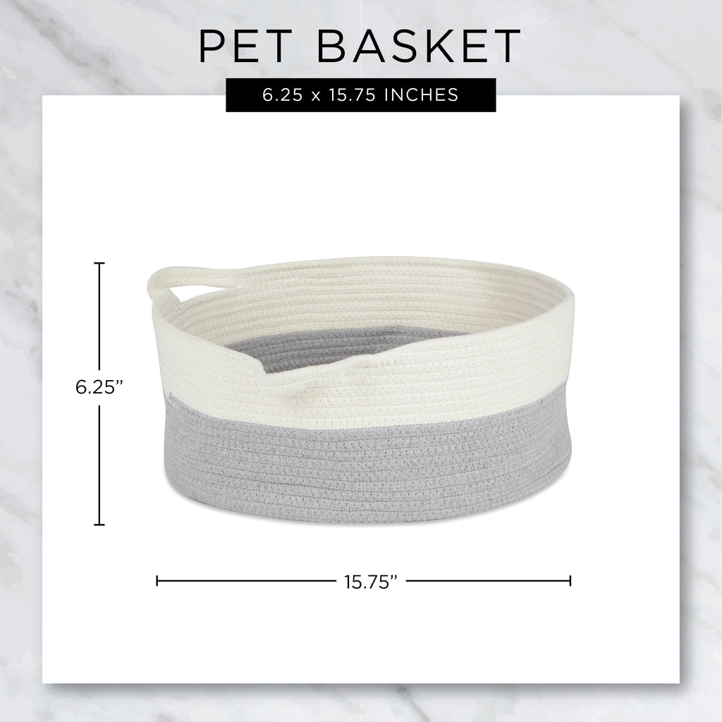 Beige And Black Cotton Rope Cat Ears Pet Basket