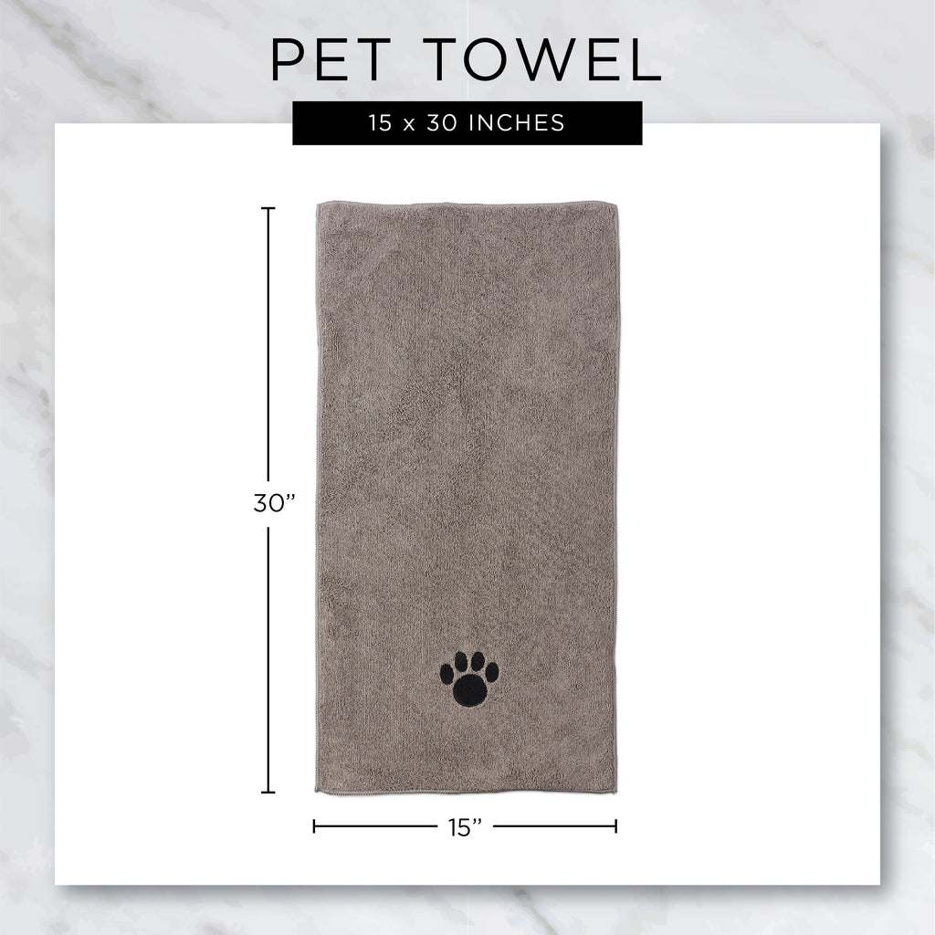 Gray Printed Trellis Paw Small Pet Towel Set of 3