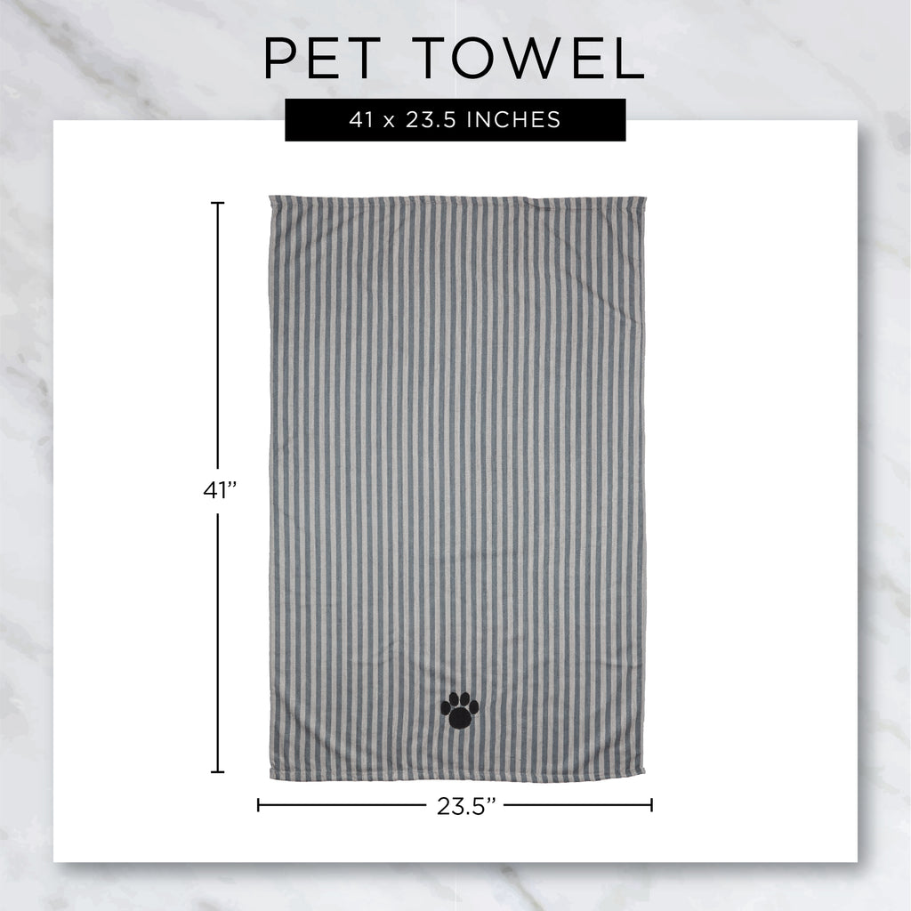 Gray Printed Trellis Paw Pet Towel