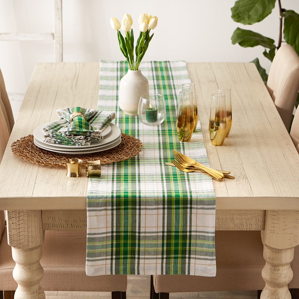 St. Paddy Plaid Table Runner 14x72