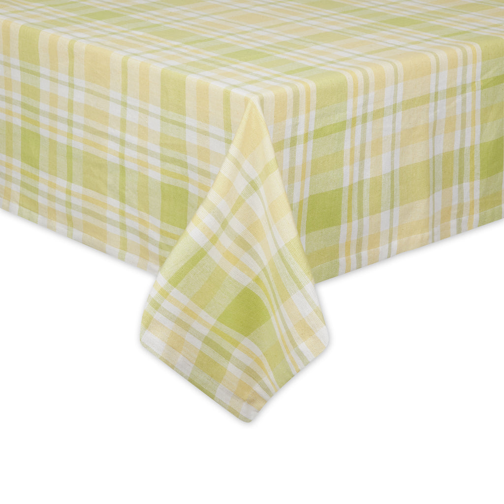 Lemon Bliss Plaid Tablecloth 60x104