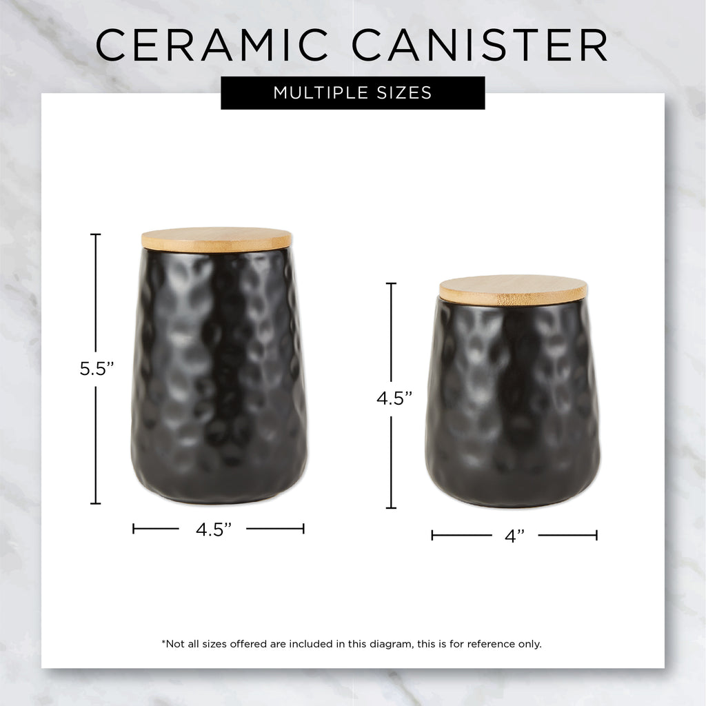 Cinnamon Matte Dimple Texture Ceramic Canister Set of 2