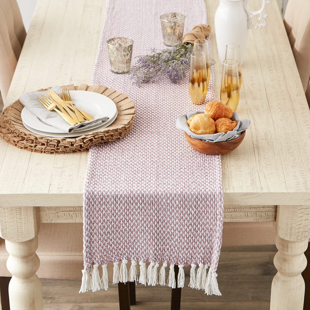 Pale Mauve Woven Table Runner 15X72