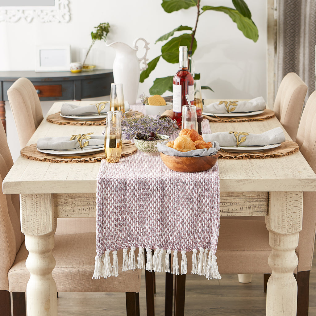 Pale Mauve Woven Table Runner 15X108