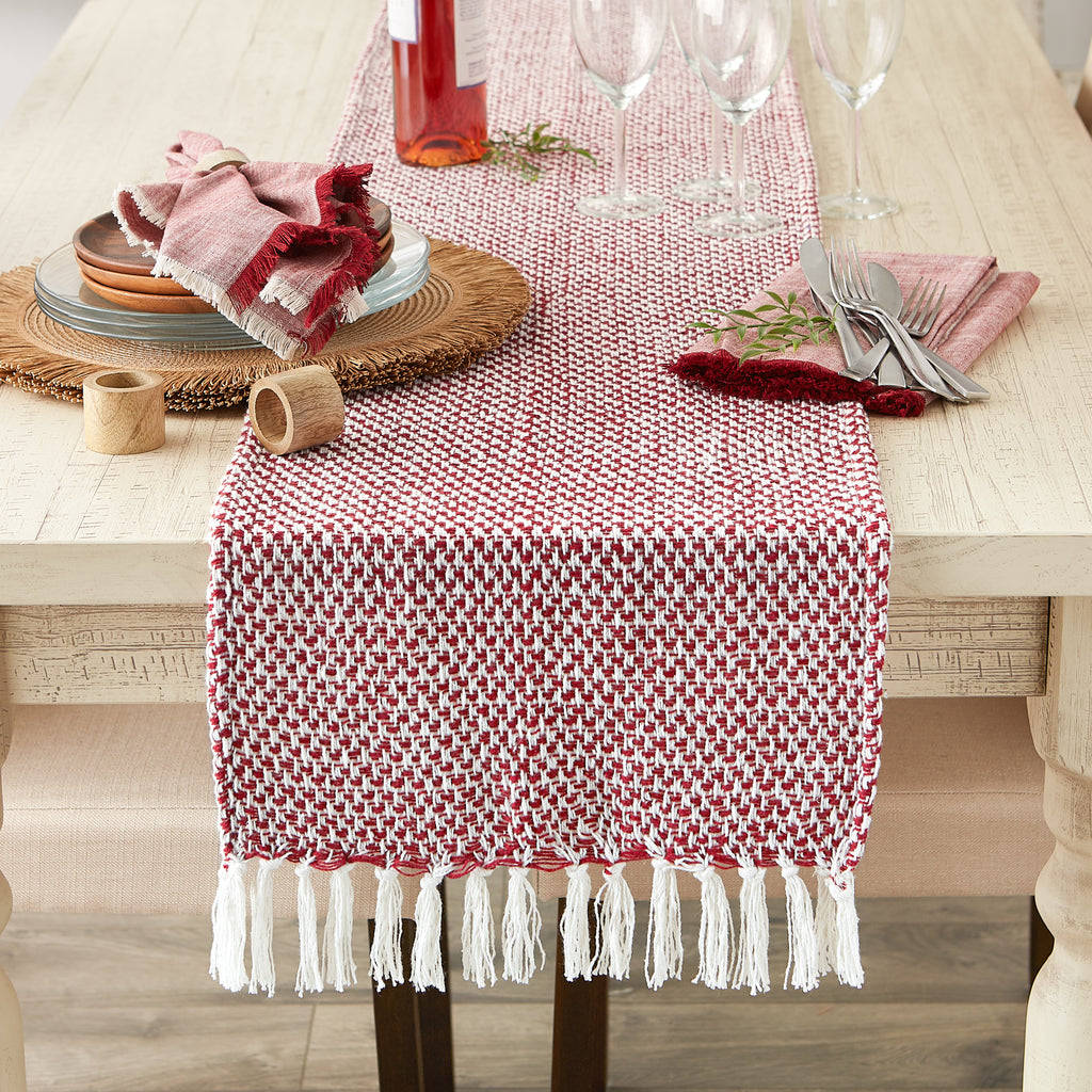 Tango Red Woven Table Runner 15X72