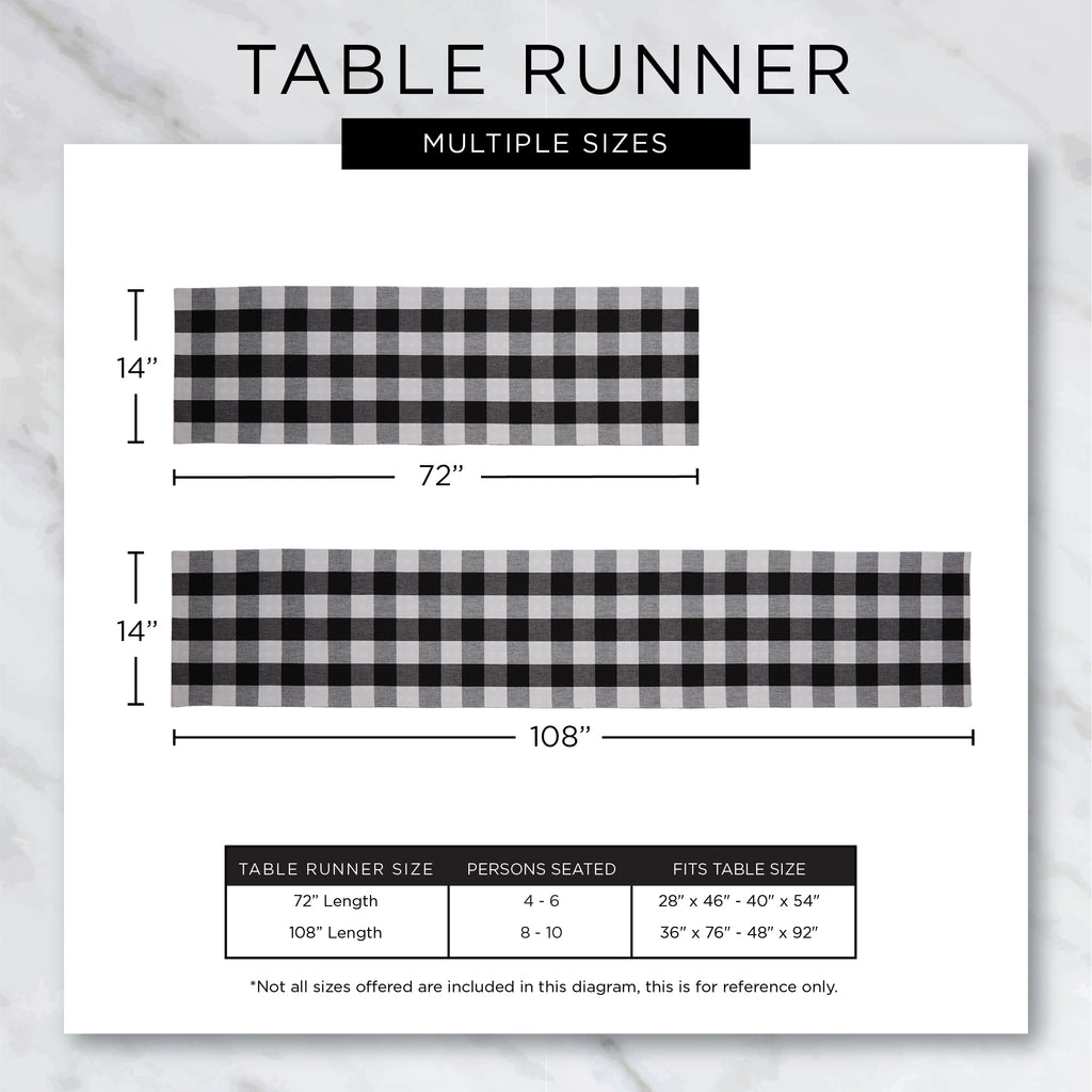 Bark Brown Heavyweight Check Fringed Table Runner 14x108