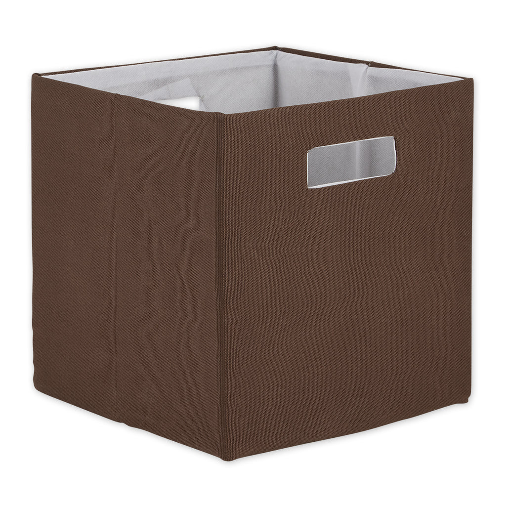 Bark Brown Square Polyester Cube Solid 13x13x13