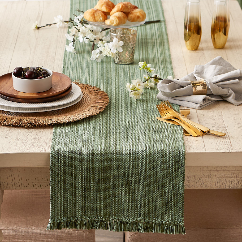 Artichoke Variegated Fringe Table Runner 13x72