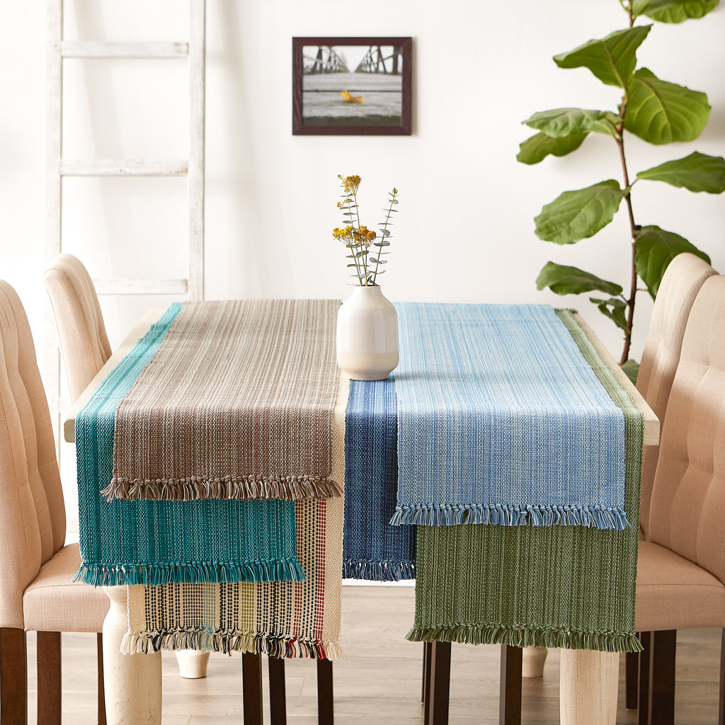 Artichoke Variegated Fringe Table Runner 13x72