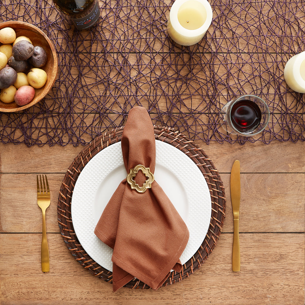 Leather Brown Napkin Set of 6