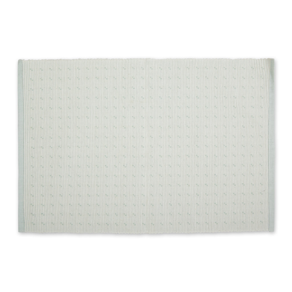 Misty Blue Dobby Dots Rib Placemat Set of 6