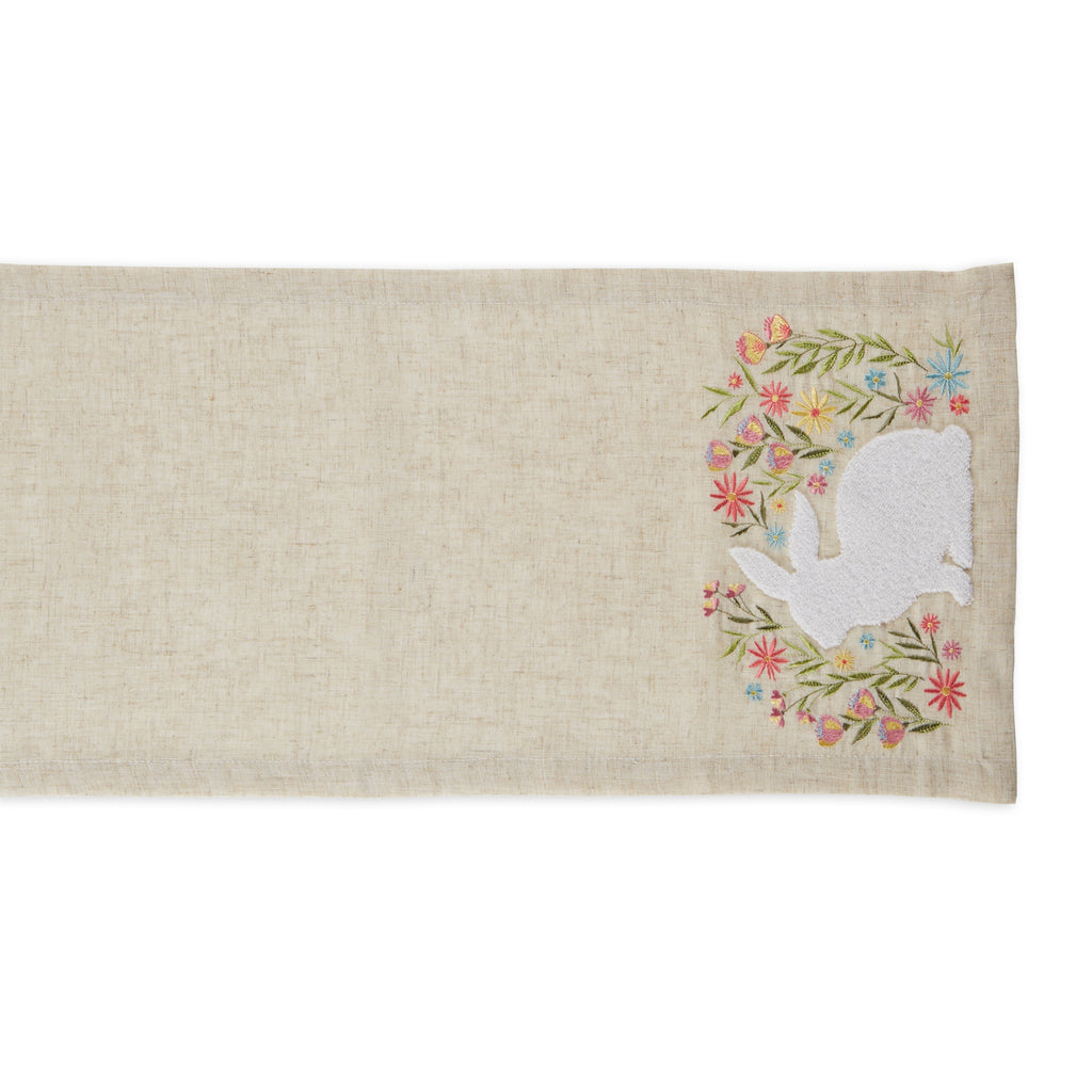 Spring Meadow Embroidered Table Runner 14x108