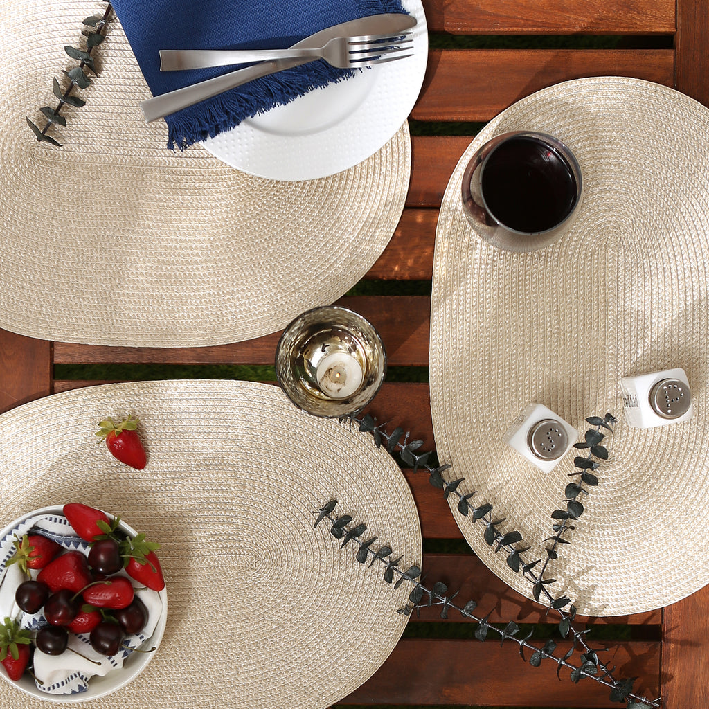 Natural Oval Pp Woven Placemat Set of 6