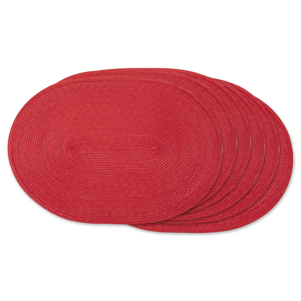 Tango Red Oval Pp Woven Placemat Set of 6