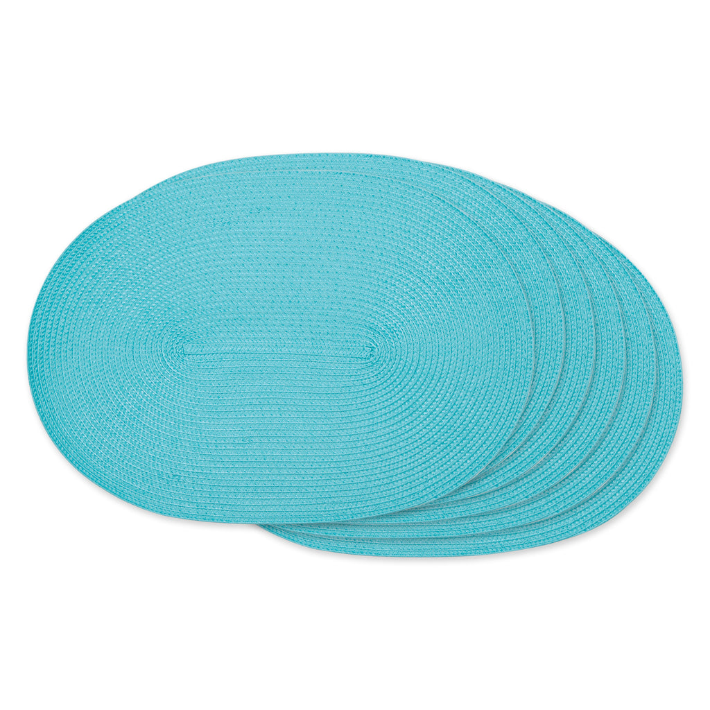 Aqua Oval Woven Placemat Set of 6