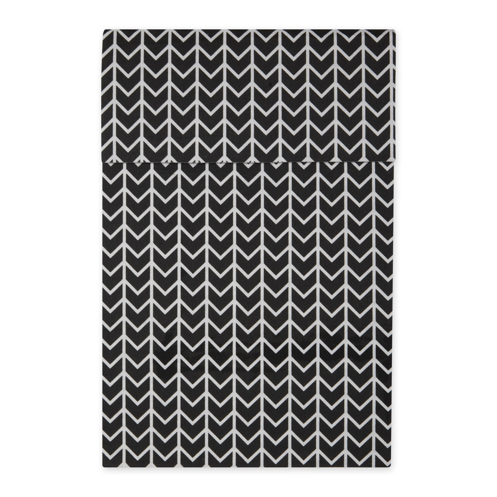 Black Herringbone Print Fridge Liner Set of 6