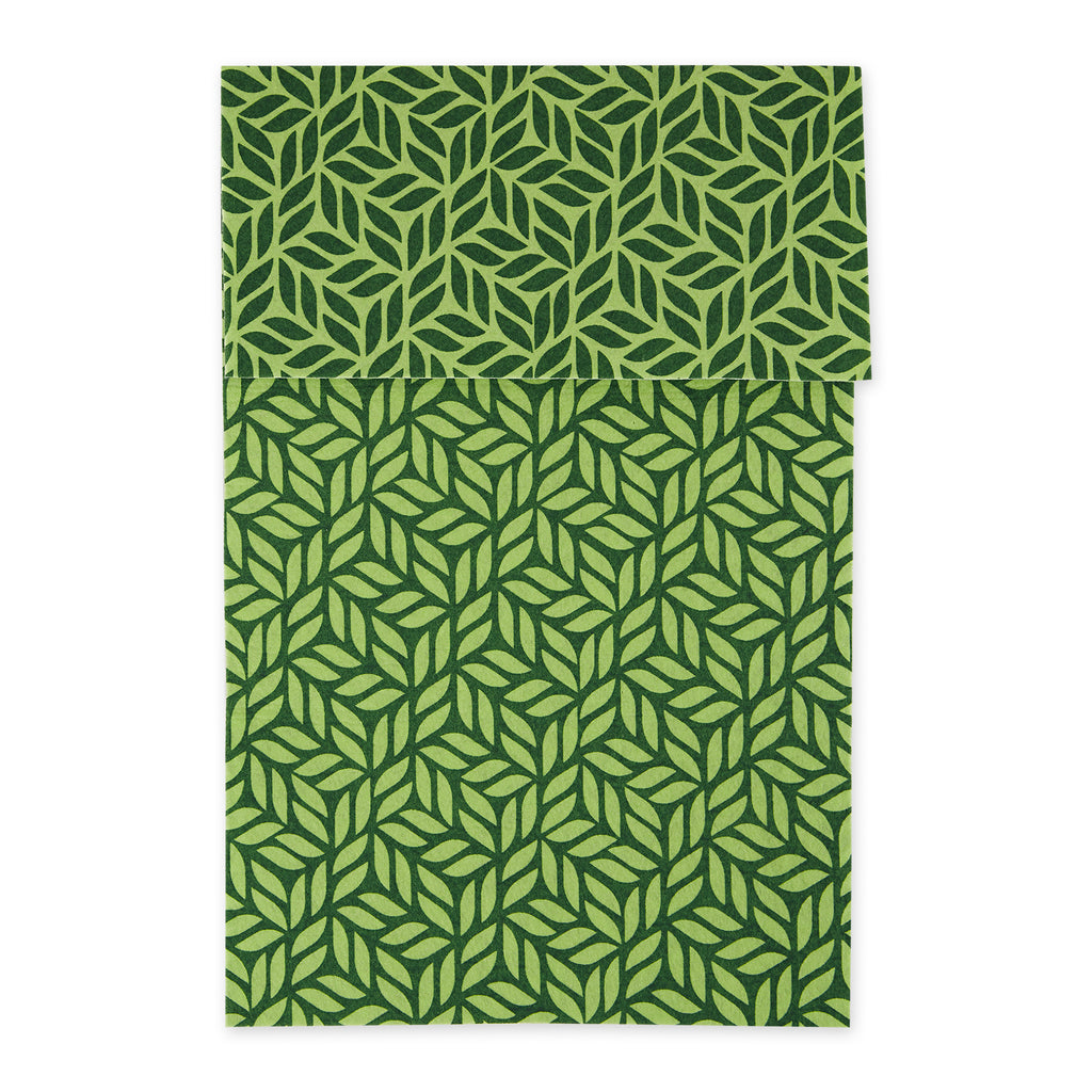 Hunter Green Abstract Leaf Print Fridge Liner Set of 6