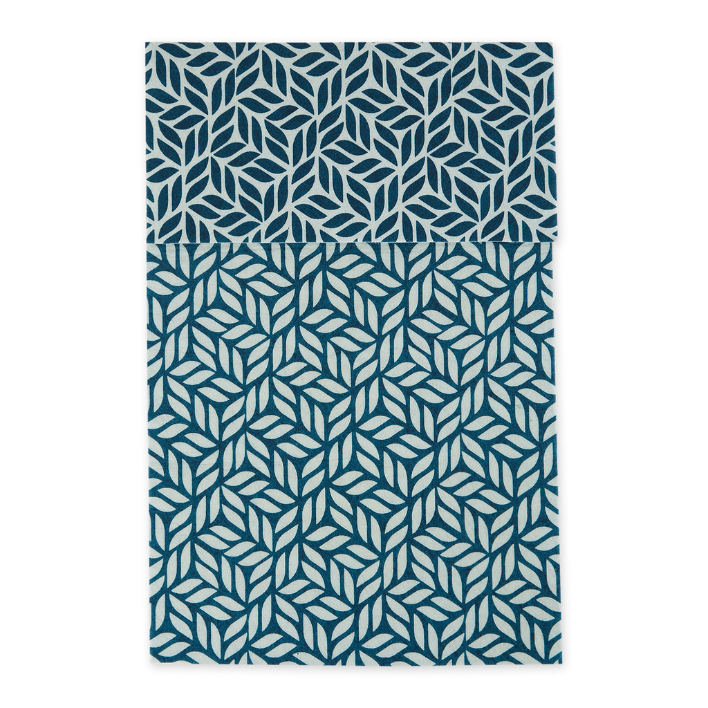 Nautical Blue Abstract Leaf Print Fridge Liner Set of 6