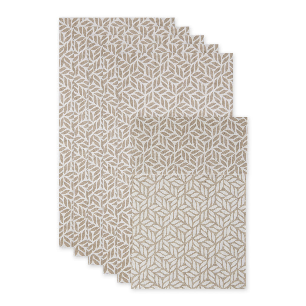 Stone Abstract Leaf Print Fridge Liner Set of 6