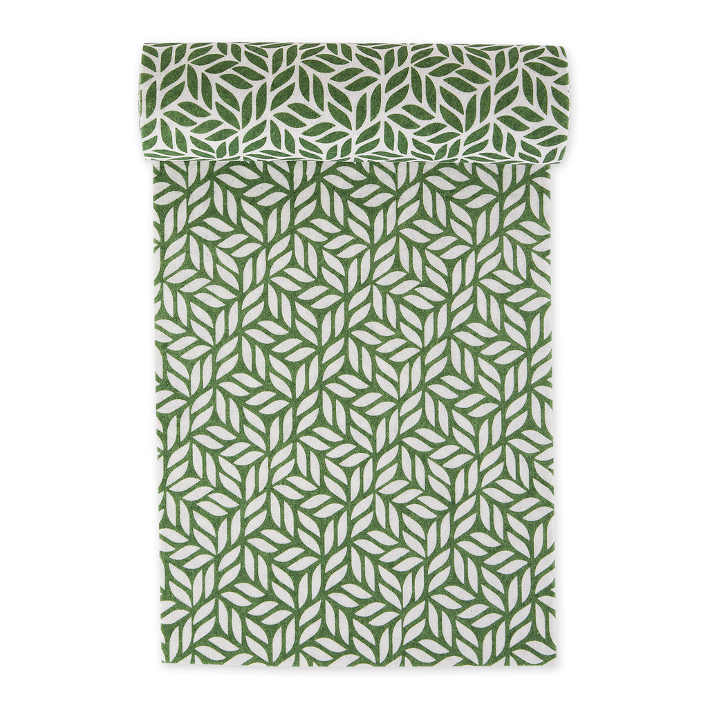Artichoke Green Abstract Leaf Shelf Liner Set of 2