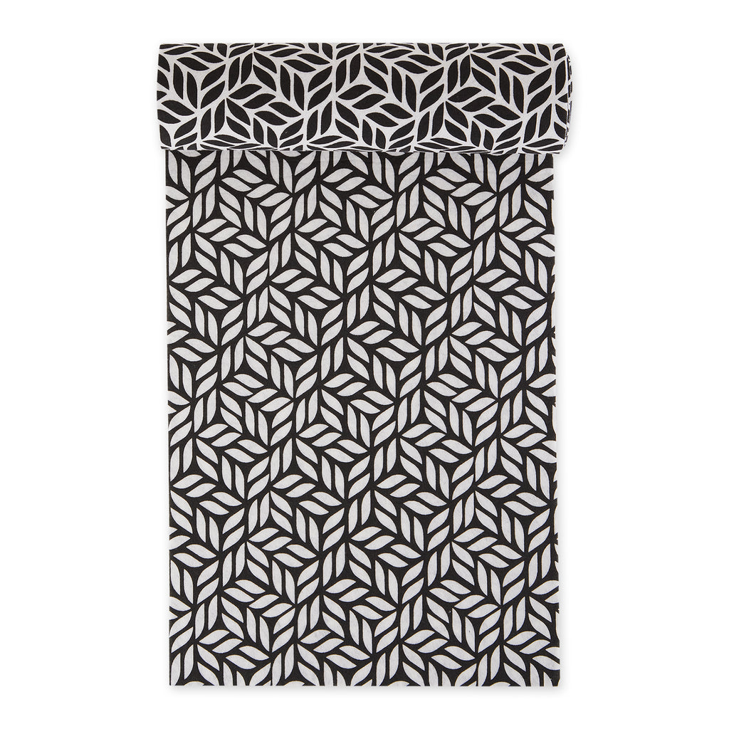 Black Abstract Leaf Shelf Liner Set of 2