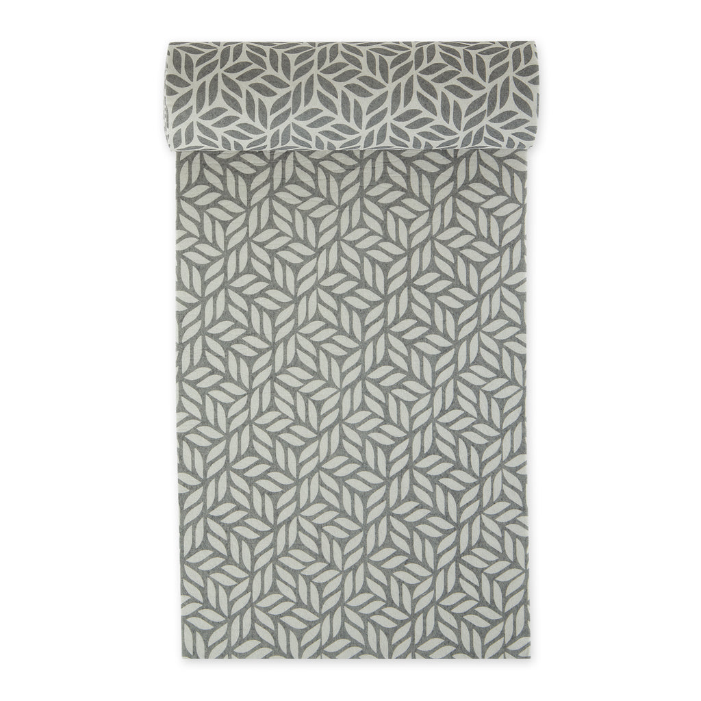 Gray Abstract Leaf Shelf Liner Set of 2