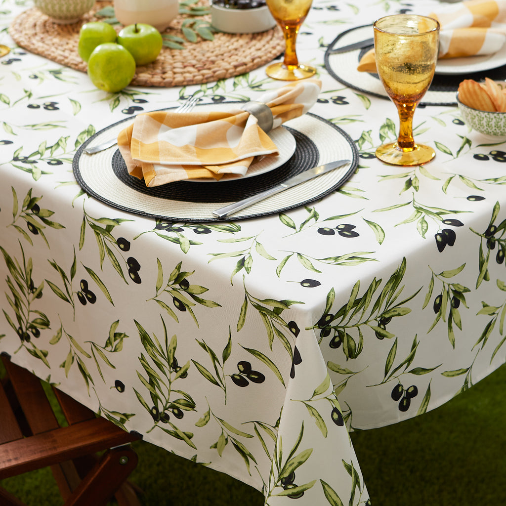 Olives Print Outdoor Tablecloth With Zipper 60 Round