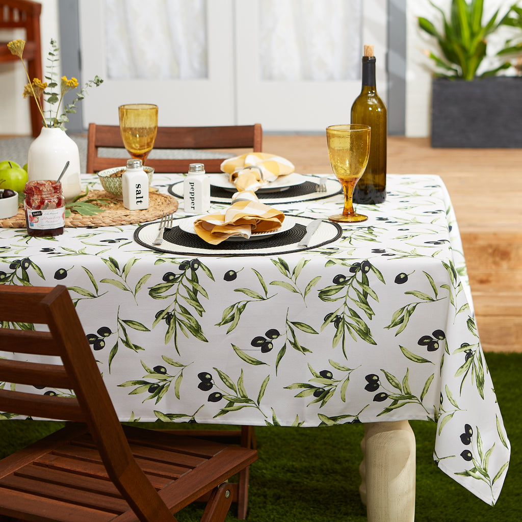 Olives Print Outdoor Tablecloth With Zipper 60x84