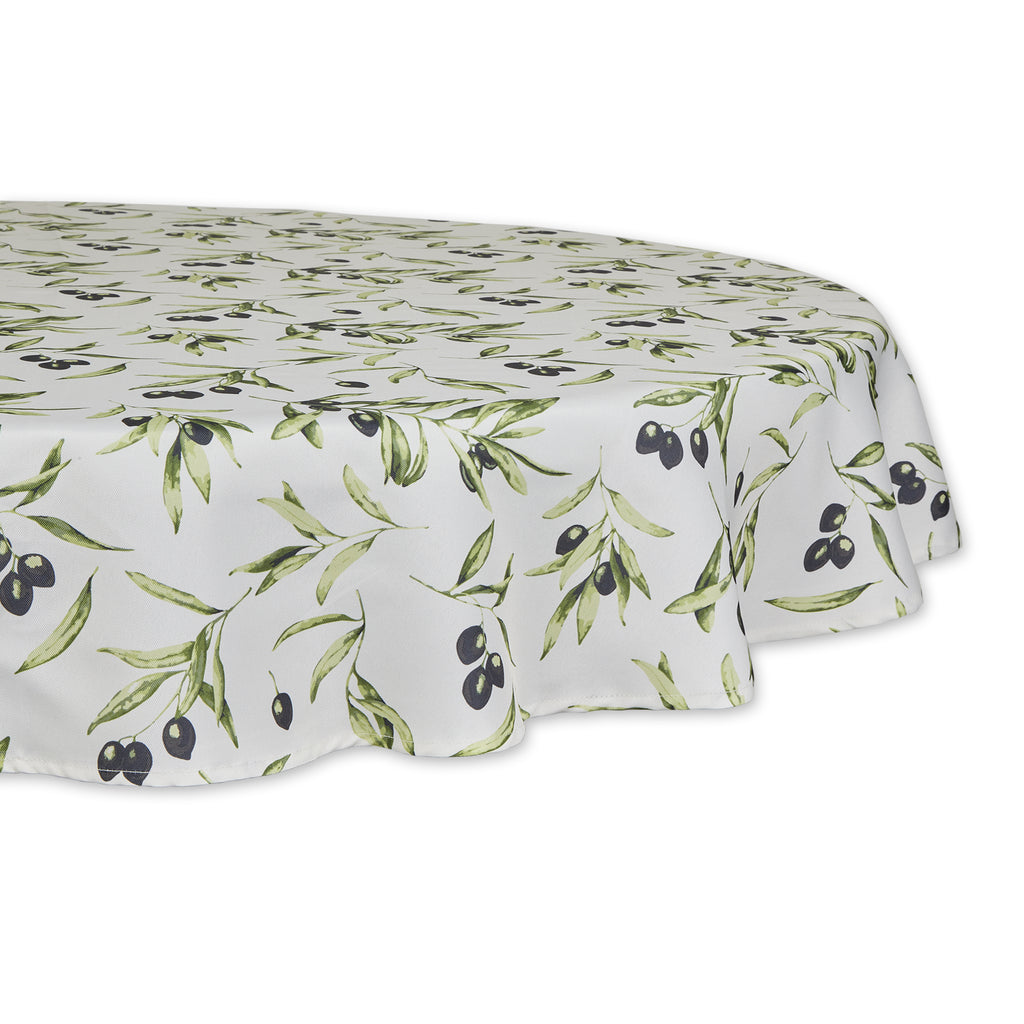 Olives Print Outdoor Tablecloth 60 Round