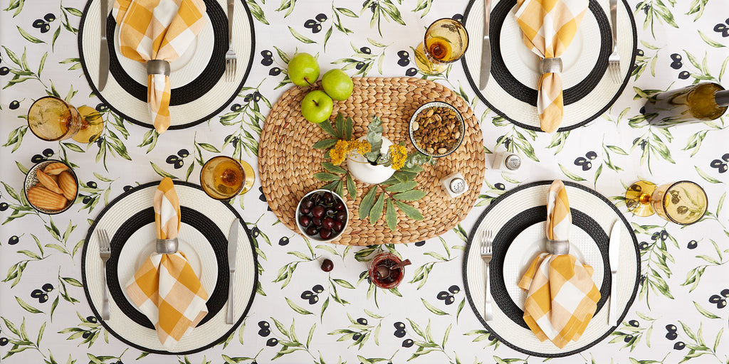Olives Print Outdoor Tablecloth 60 Round