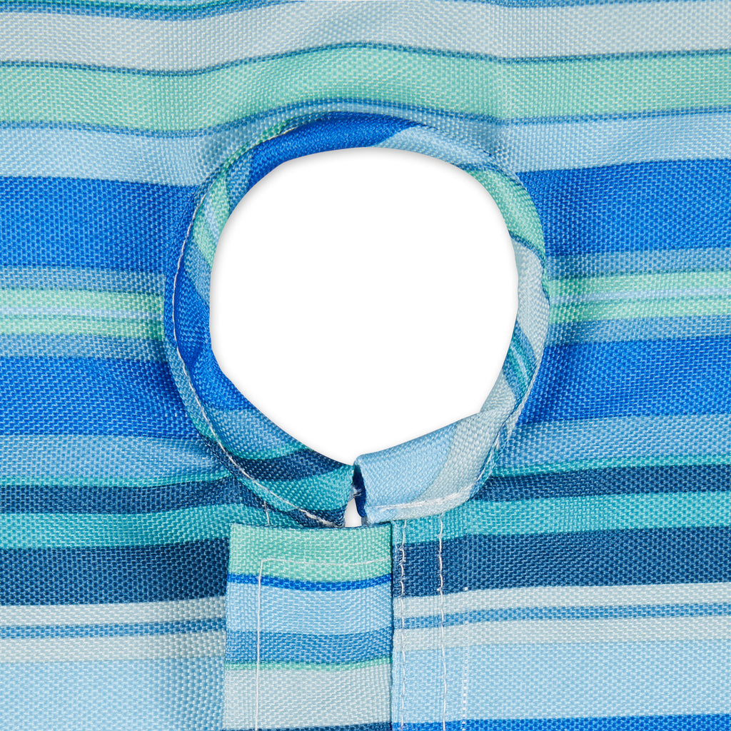 Blue Ocean Stripe Print Outdoor Tablecloth With Zipper 60x84