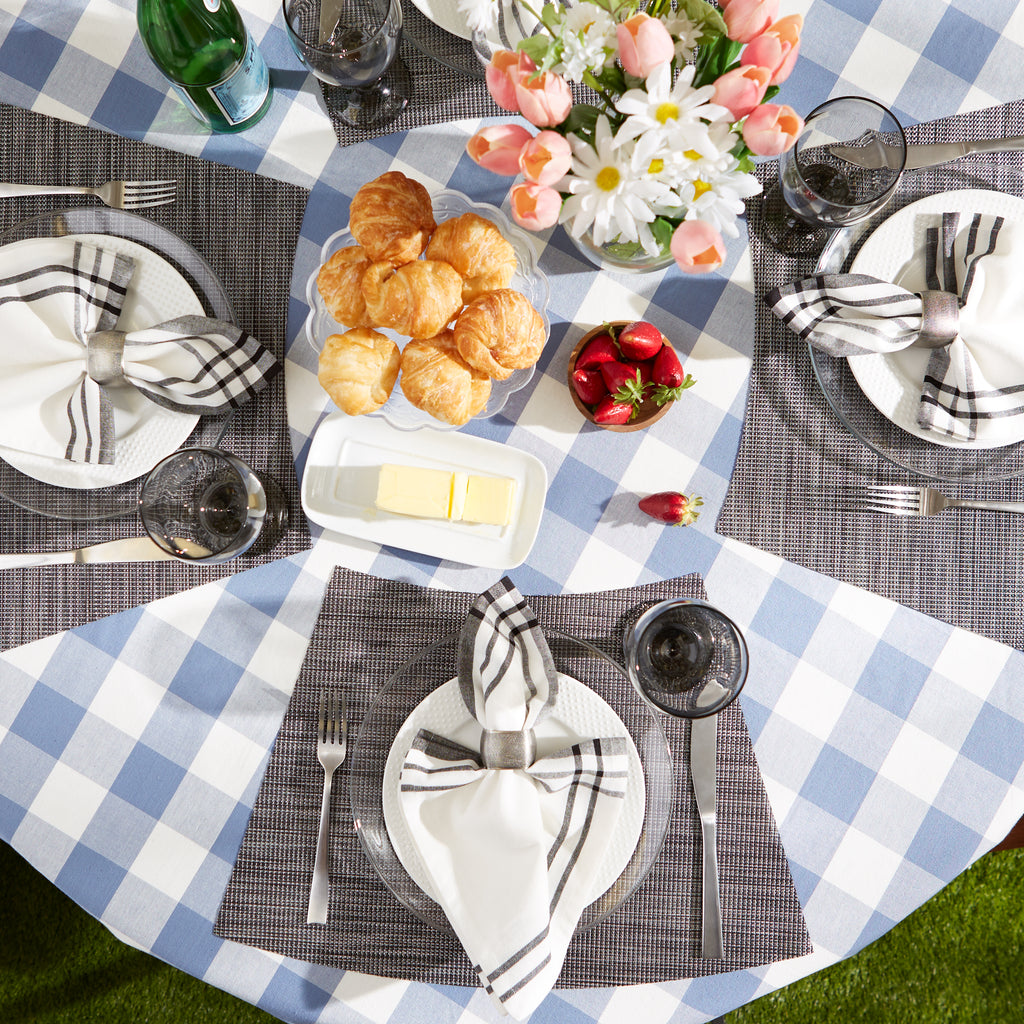 Grey Tweed Round Table Placemat Set of 6