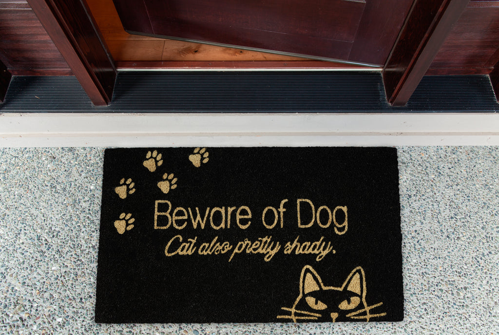 Beware Of The Cat & Dog Doormat