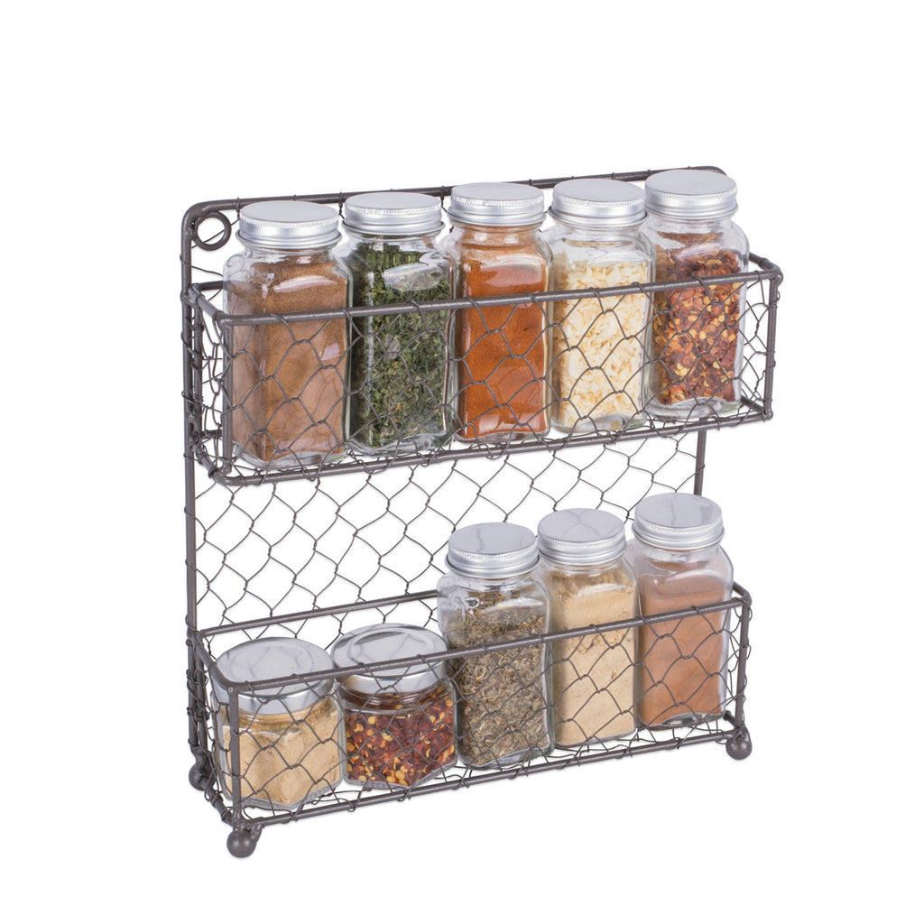 2 Tier Chicken Wire Spice Rack