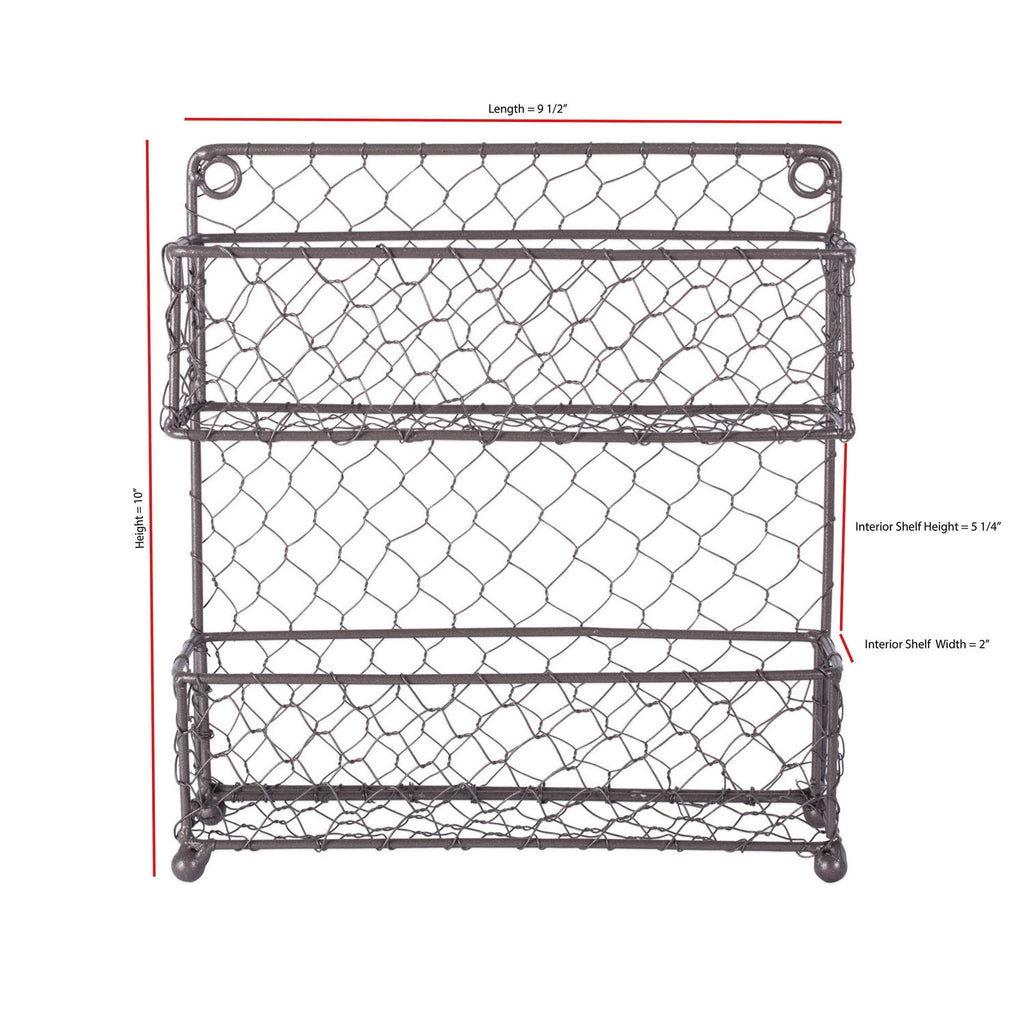 2 Tier Chicken Wire Spice Rack