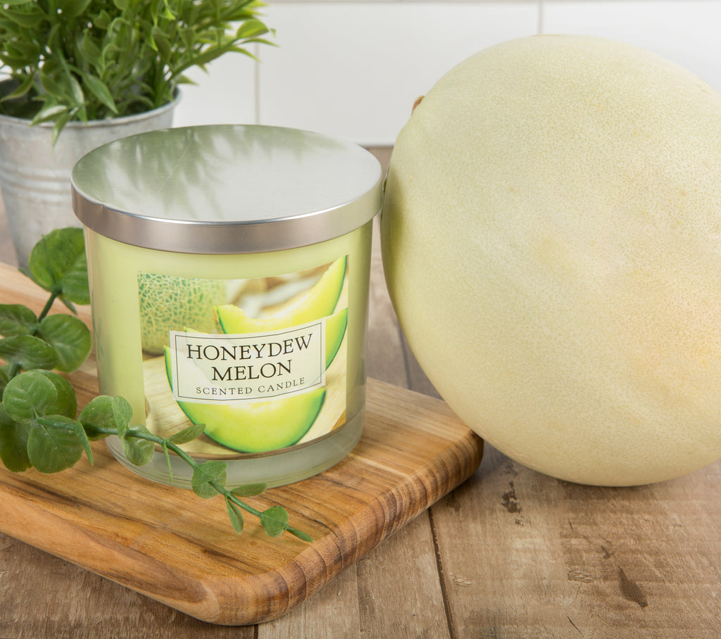 DII Honeydew Melon 3 Wick Scented Candle