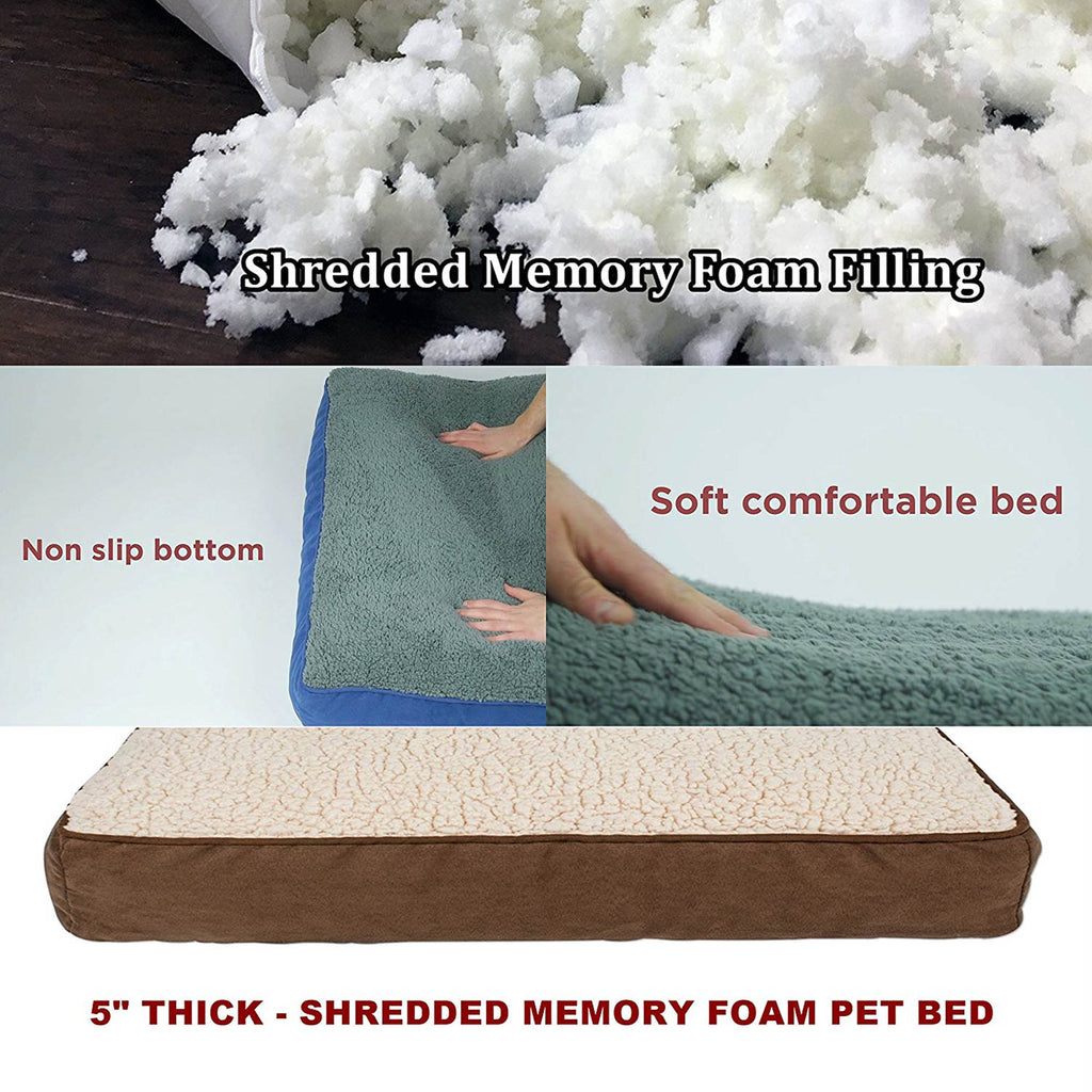 DII Shredded Memory Foam Pet Bed Lg Chocolate