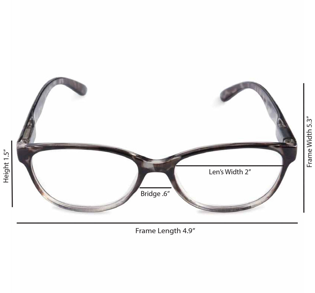 DII Womens Tortoise Reading Glasses Grey 1.25
