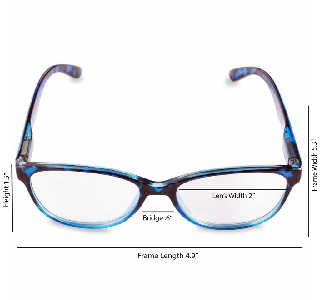 DII Womens Tortoise Reading Glasses Blue 1.0