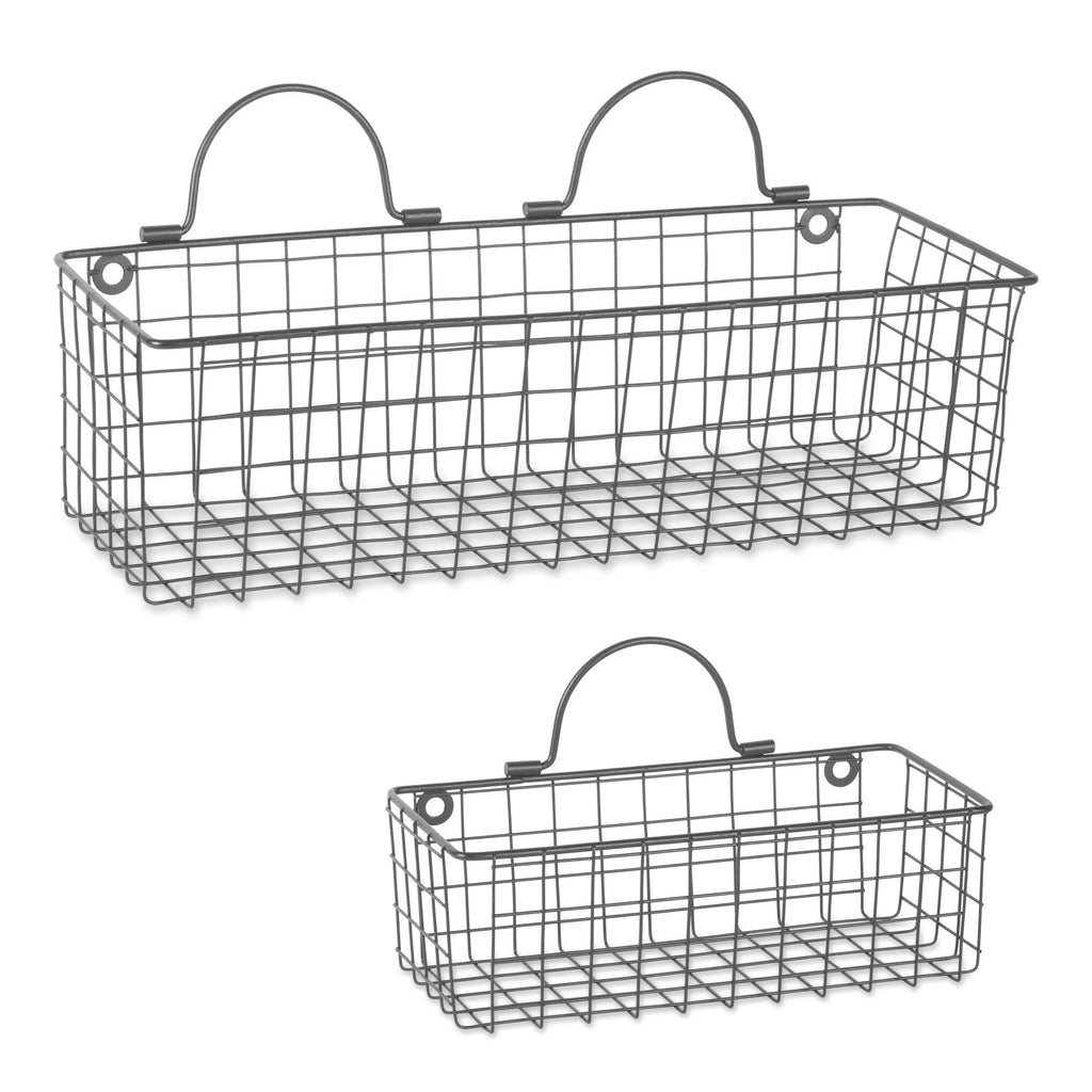 Asst Grey Wire Wall Basket Set/2