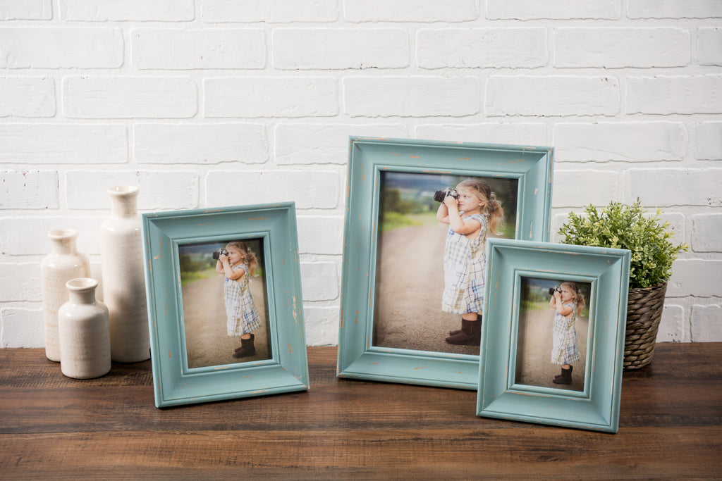 DII Farmhouse Distressed Picture Frame Blue