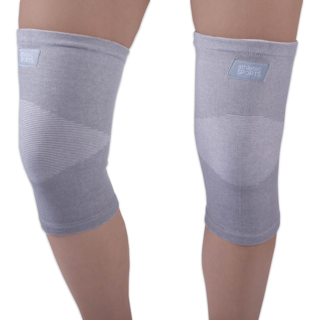 Bamboo Charcoal Knee Sleeves Grey White Large