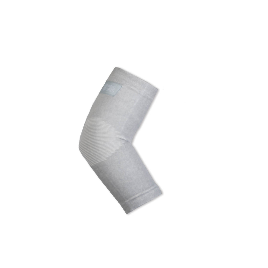 Bamboo Charcoal Elbow Sleeves Grey White Small