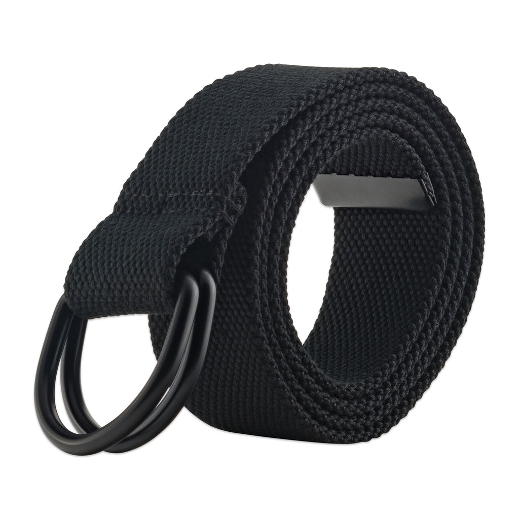 Mens And Womens D-Ring Canvas Belt Black S