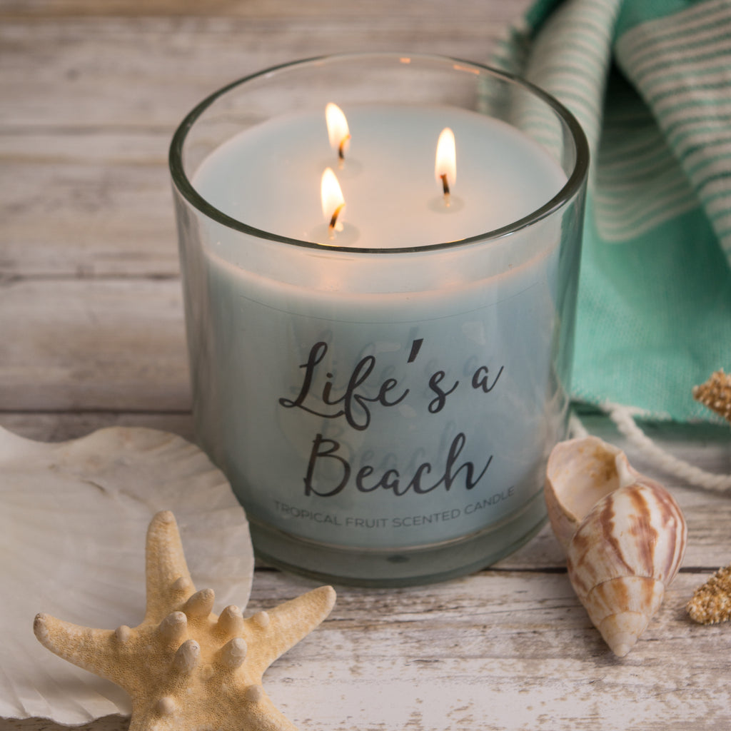 DII Lifes A Beach -Tropical Medley 3 Wick Scented Candle