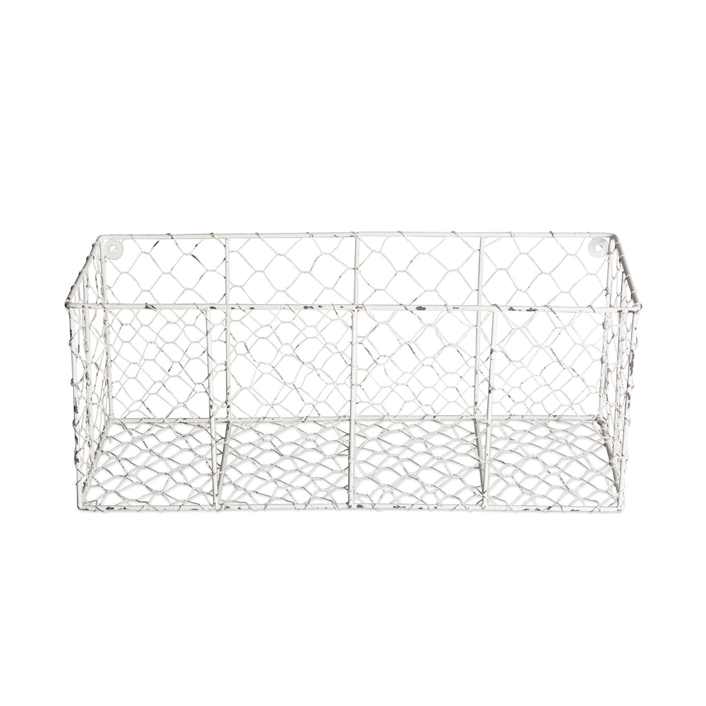 DII Wall Mount Chicken Wire BasketSet of 2 Antique White S/M